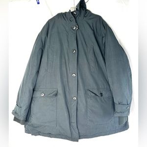 Woman Within Women Size 3X Black Long Down Winter Coat Zip Thinsulate Lined